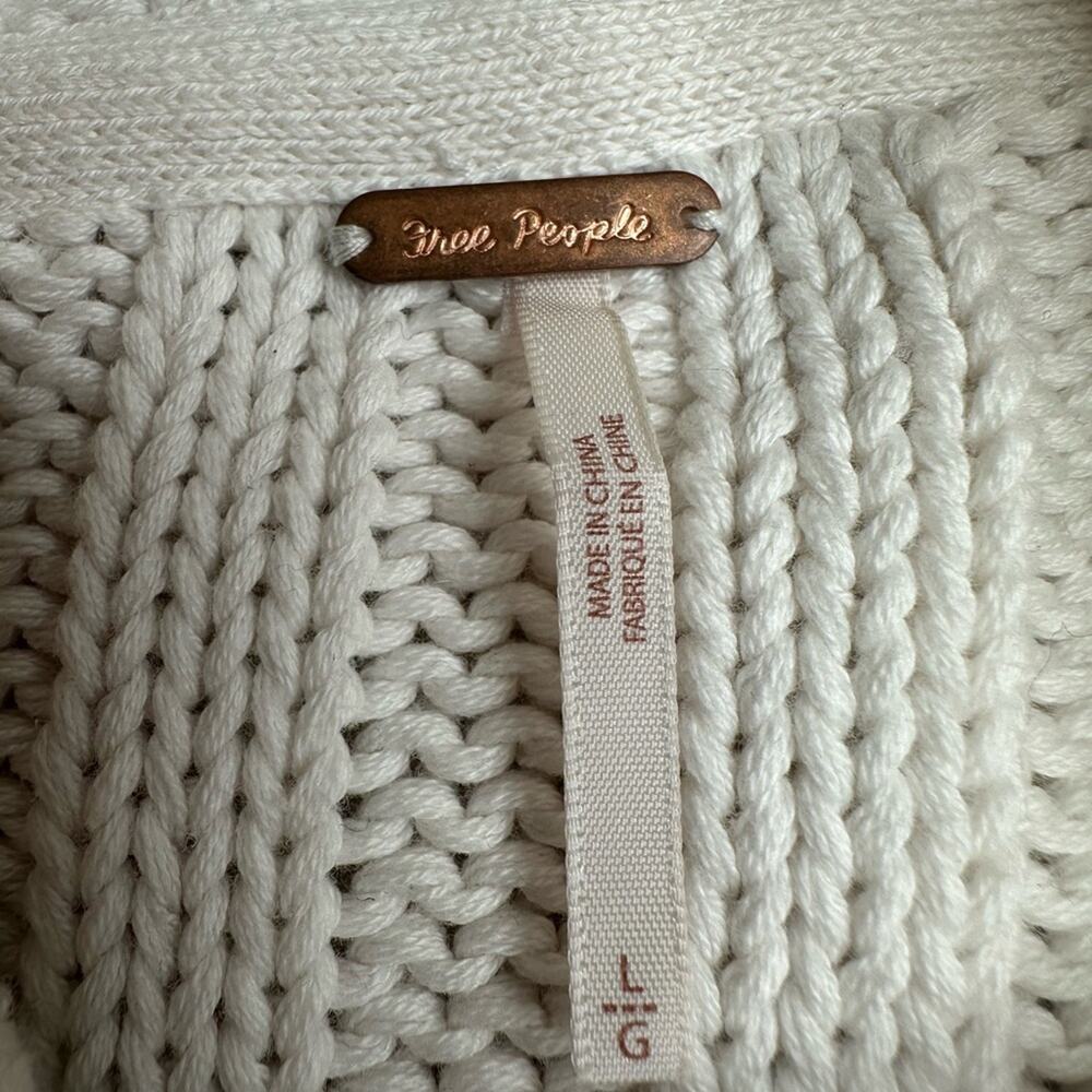 Free People White Mock Neck Sweater with Balloon Sleeves - Picture 9 of 9